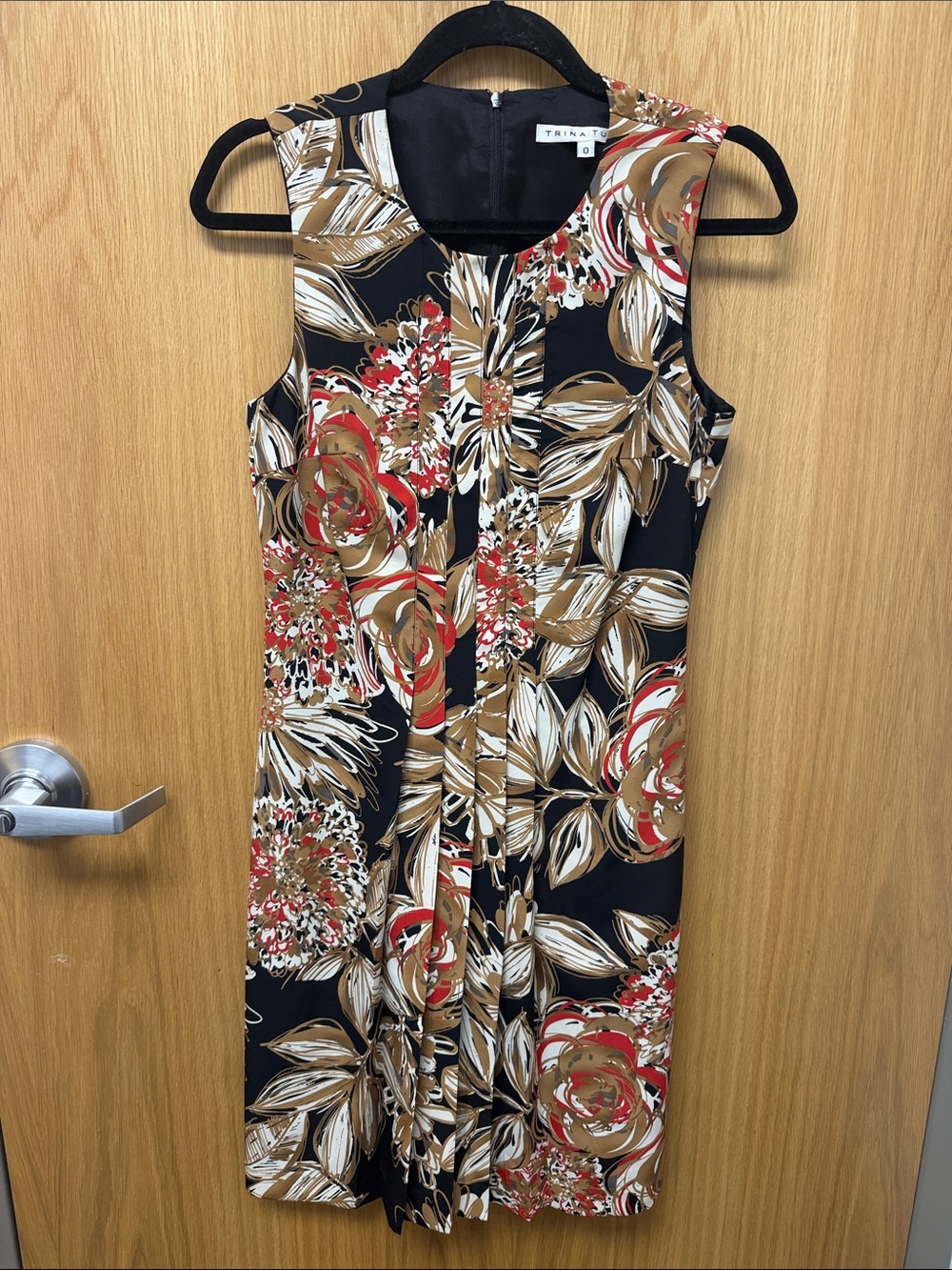 Trina Turk Spellbound Floral Haze Black Floral Print Sleeveless Sheath Dress